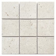 Apollo 100x100mm Tumbled White Limestone Square Tile